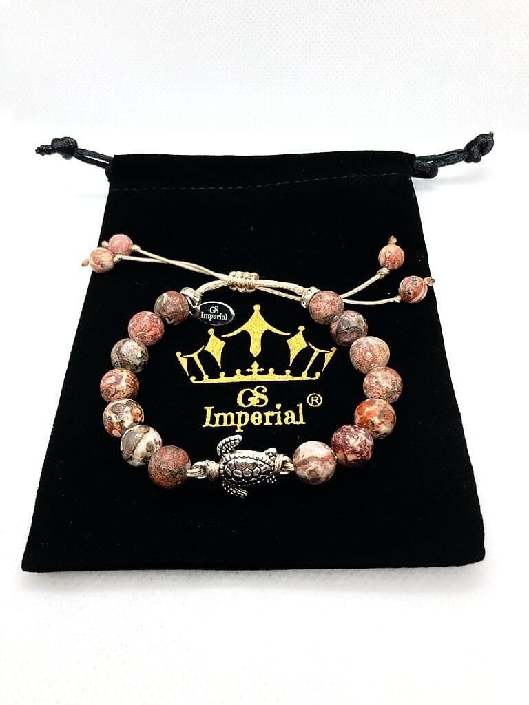 GS Imperial® Dames Armband Met Schildpad | Natuursteen Armband Vrouwen Met Schildpadje & Approx Kralen - GS Imperial®