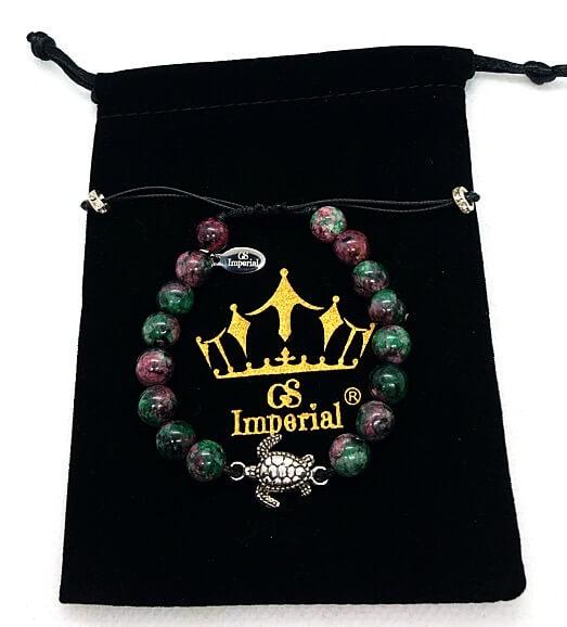 GS Imperial® Dames Armband Met Schildpad | Natuursteen Armband Vrouwen Met Schildpadje & Chrysocolla Kralen - GS Imperial®