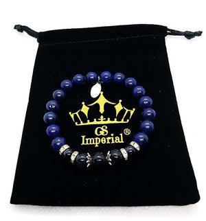 GS Imperial® Dames Armband | Natuursteen Armband Vrouwen Met Lapiz Lazuli & Blauwe Zandsteen Kralen - GS Imperial®