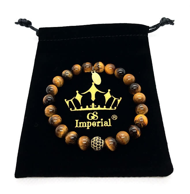GS Imperial® Kralen Armband Heren | Natuursteen Armband Mannen Met Tijgeroog Kralen - GS Imperial®